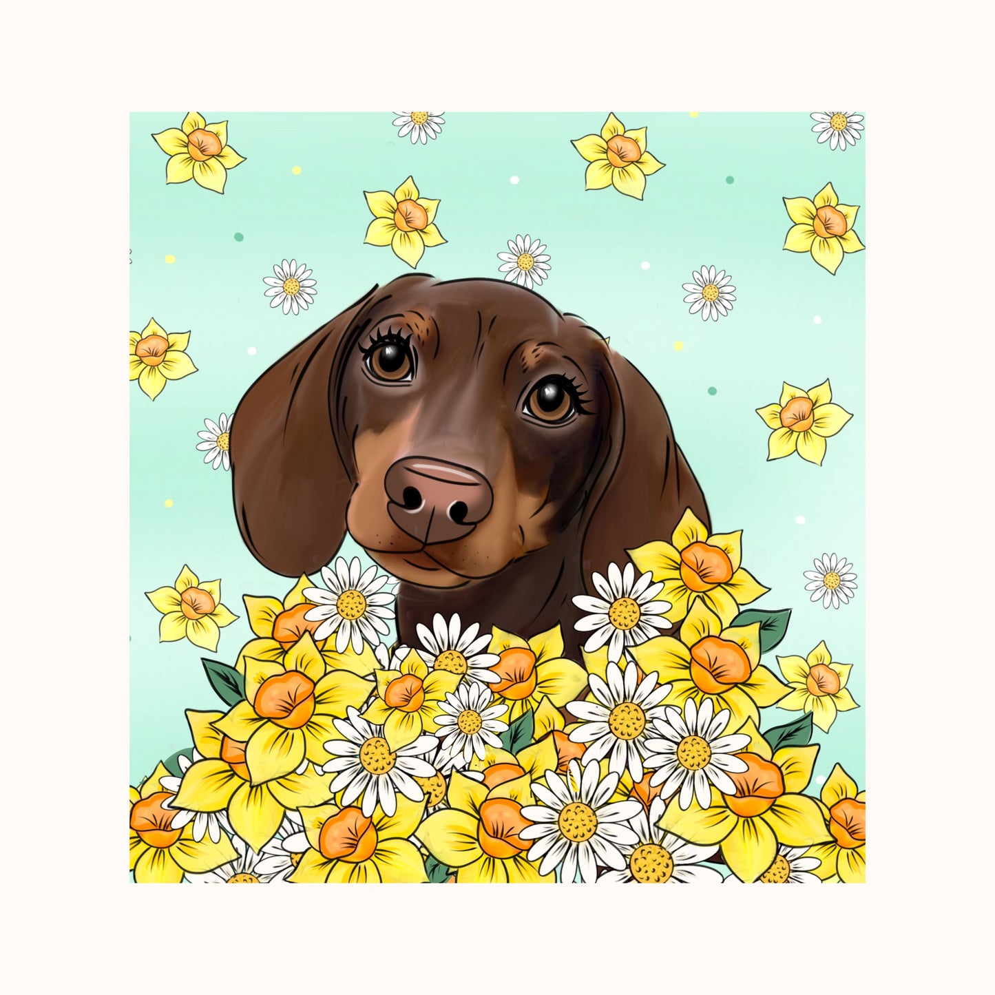 Custom Digital Pet Portrait Detailed Background