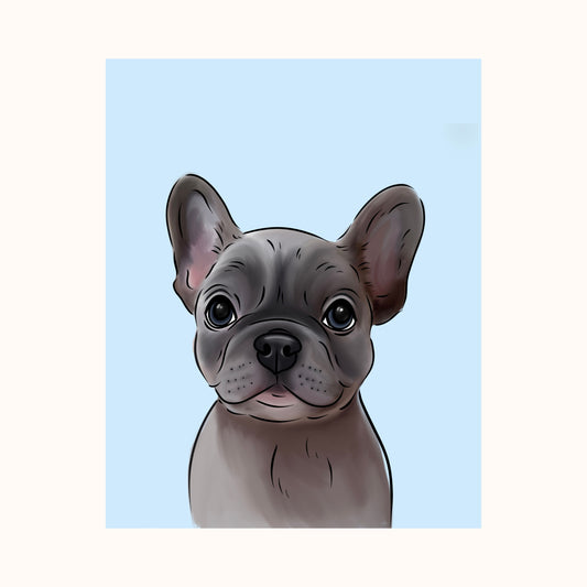 Custom Digital Pet Portrait - Plain Background