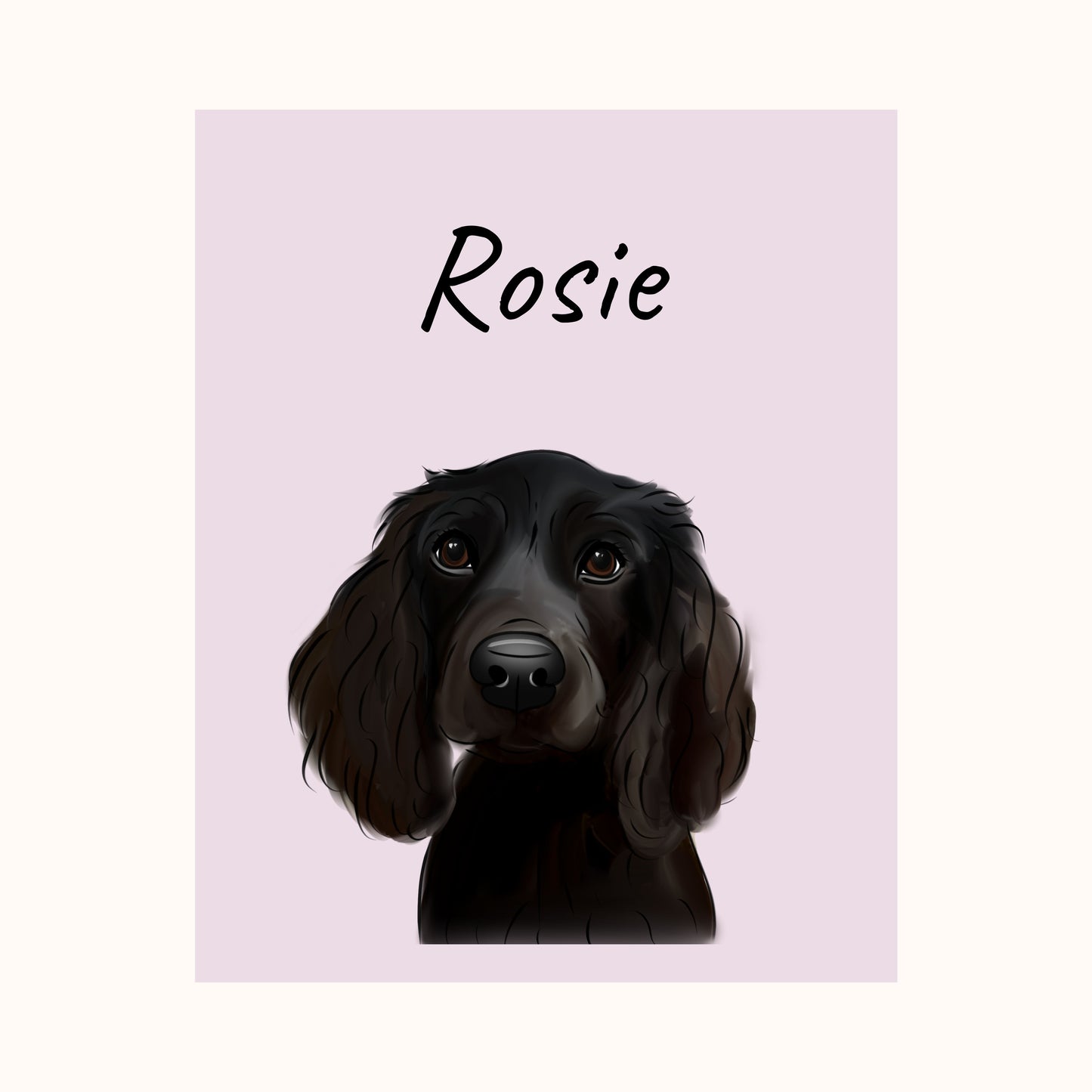 Custom Digital Pet Portrait - Plain Background