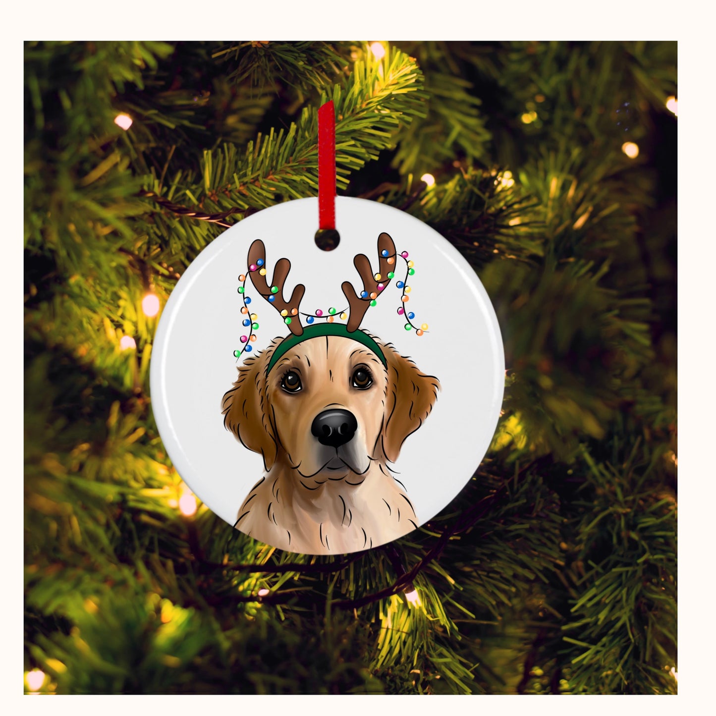 Personalised Pet Ceramic Ornament – Reindeer Antlers | Custom Christmas Decoration by Love From Lucy