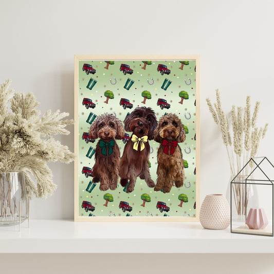 Custom Pet Portrait Print (Detailed Background)