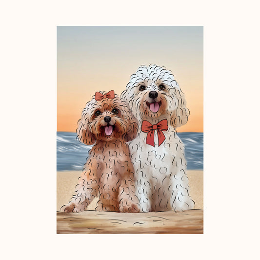 Custom Digital Pet Portrait Detailed Background