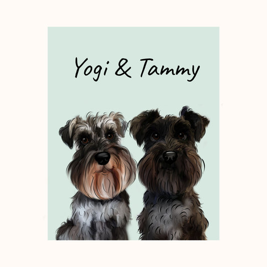 Custom Digital Pet Portrait - Plain Background