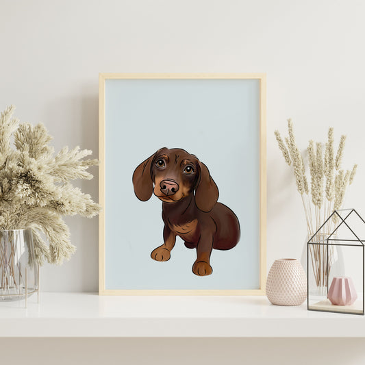 Custom Pet Portrait Print (Plain Background)