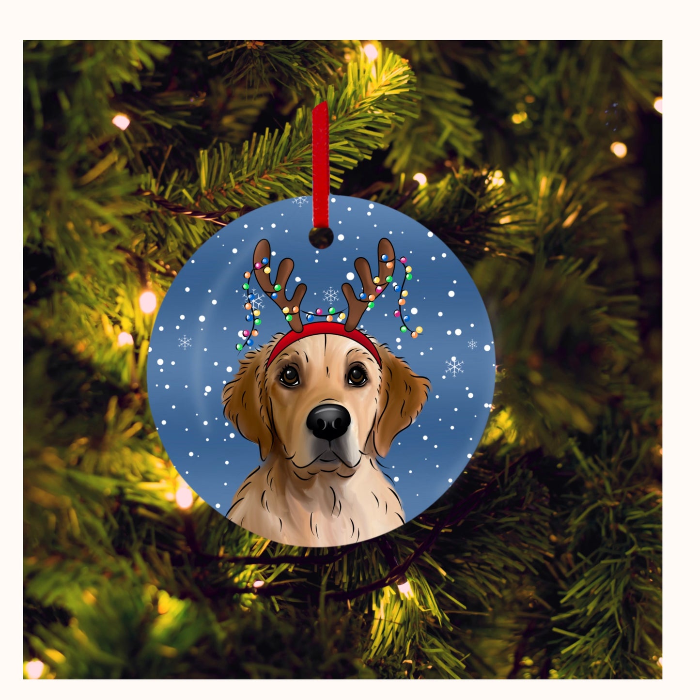 Personalised Pet Ceramic Ornament – Reindeer Antlers | Custom Christmas Decoration by Love From Lucy