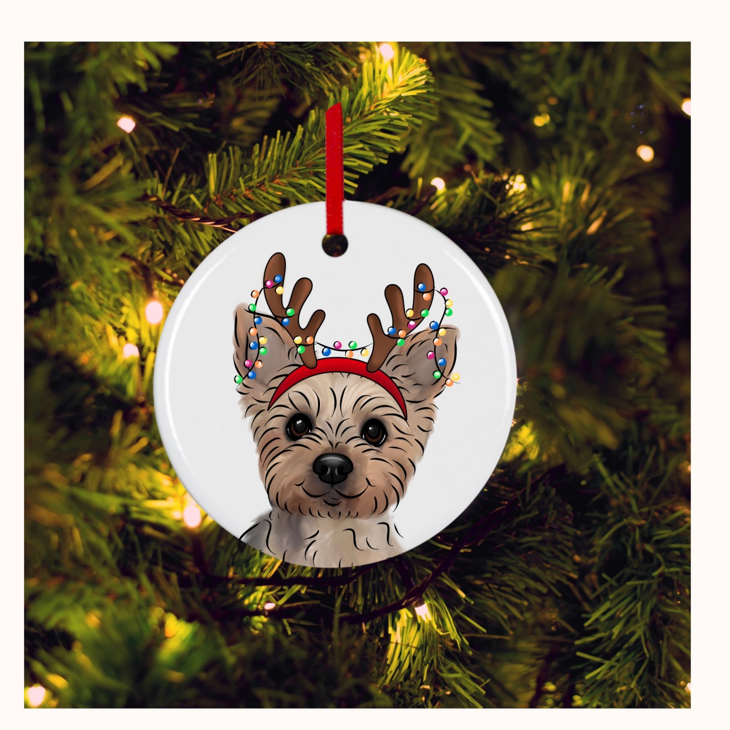 Personalised Pet Ceramic Ornament – Reindeer Antlers | Custom Christmas Decoration by Love From Lucy