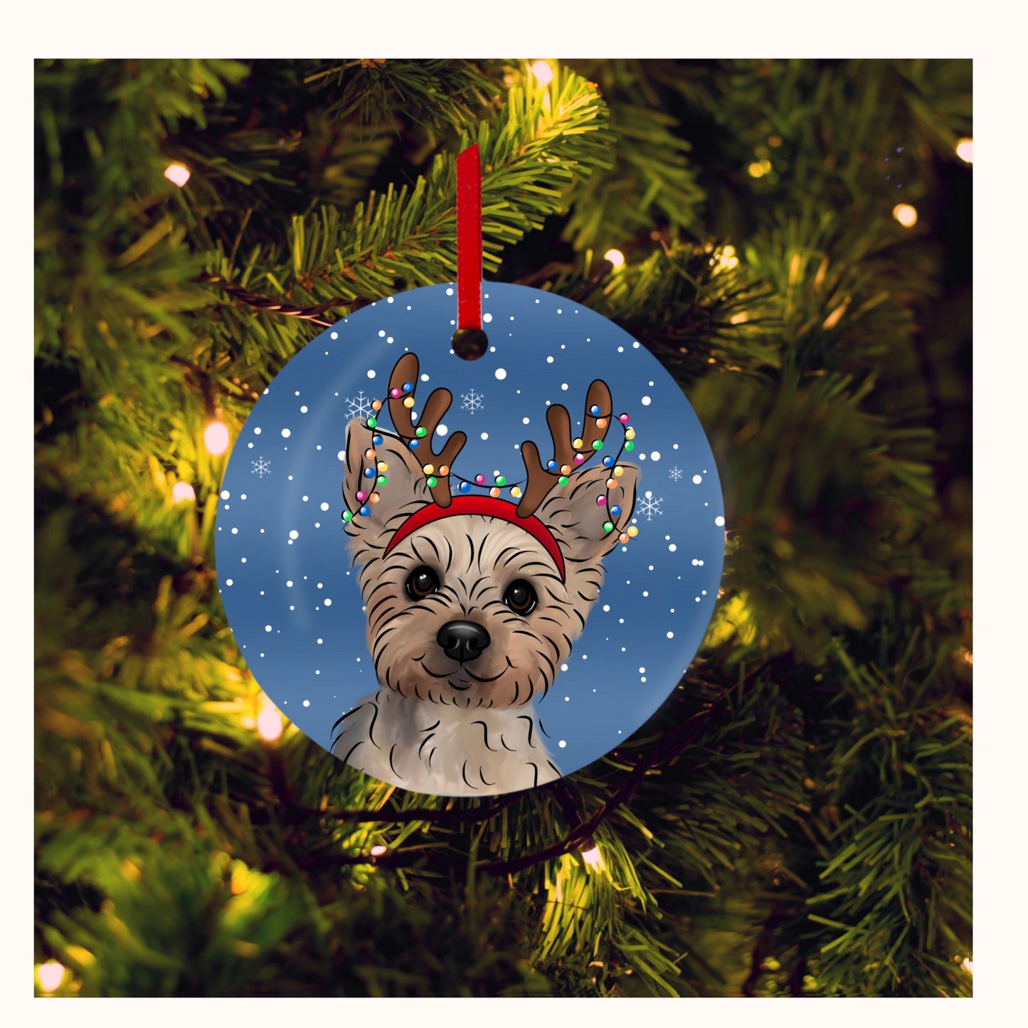 Personalised Pet Ceramic Ornament – Reindeer Antlers | Custom Christmas Decoration by Love From Lucy