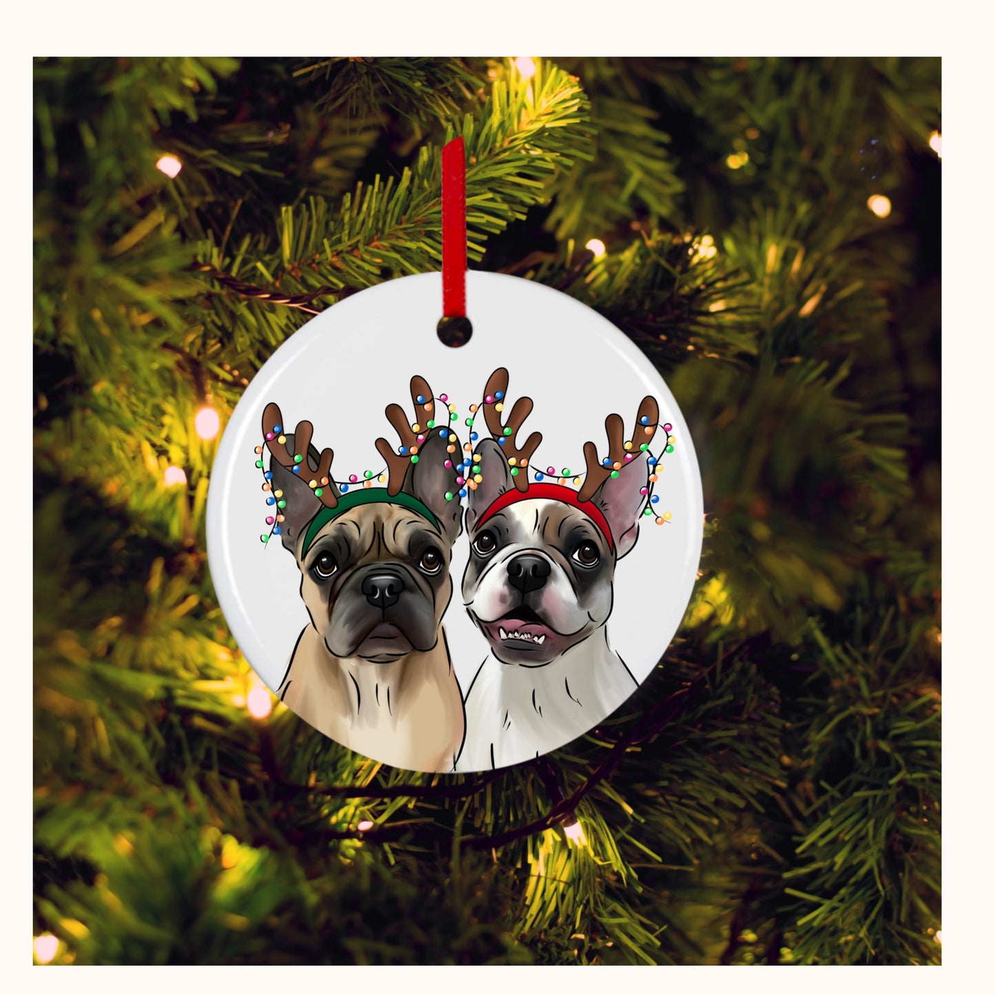 Personalised Pet Ceramic Ornament – Reindeer Antlers | Custom Christmas Decoration by Love From Lucy